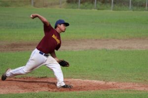 pitcher throwing during pitching lessons