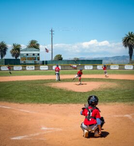 youth pitching athlete practicing