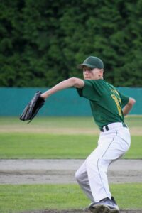 Pitcher using torque in upper body for pitching velocity