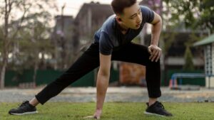 Pitcher doing lower body training for pitching lessons